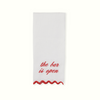 Scalloped Linen Bar Towel